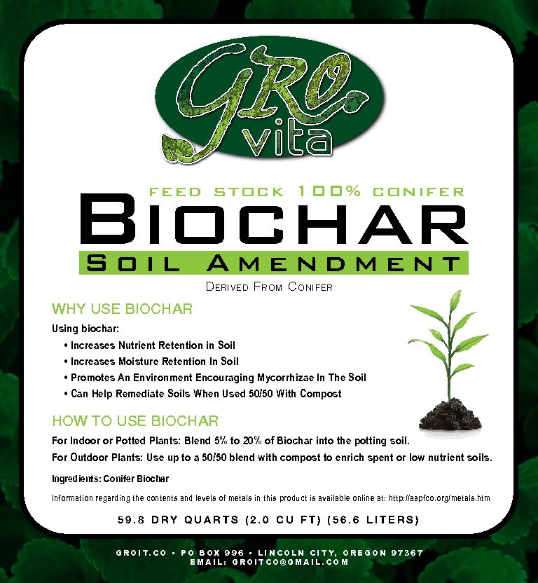 Gro Vita Activated Bio Char  (2 Yd)