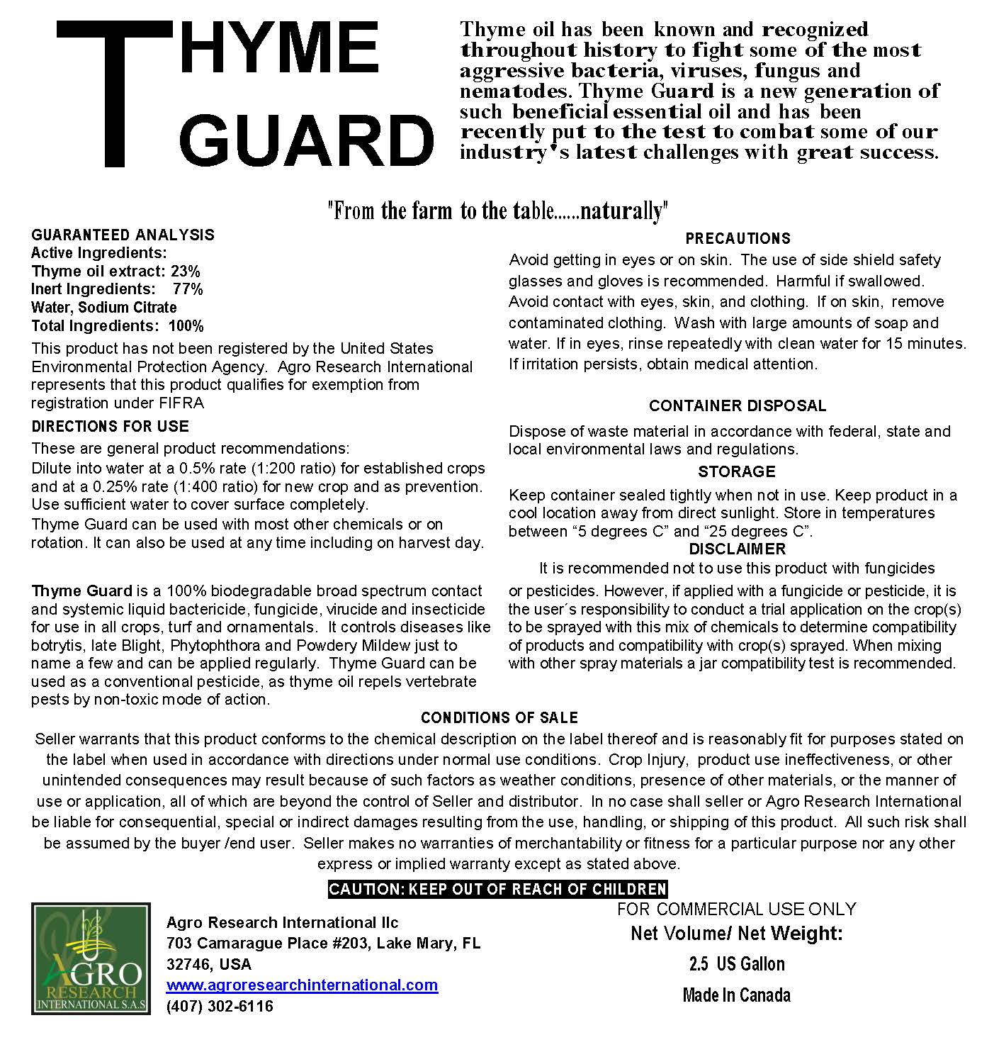 Thyme Guard Organic
